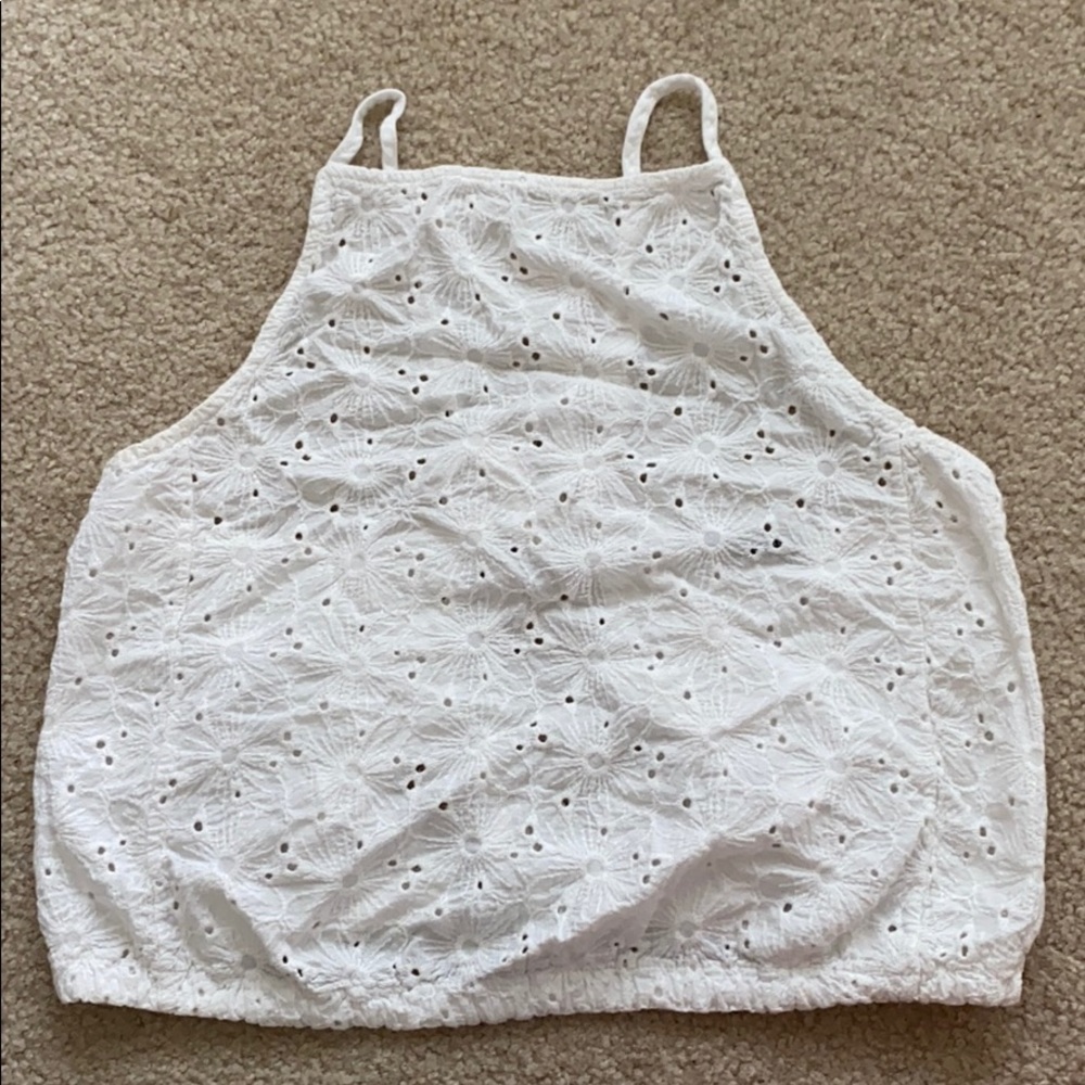 High neck floral top